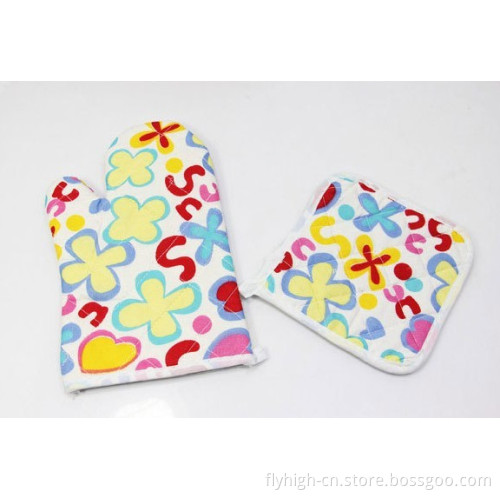 Promotional Kitchen Set Cotton Household Oven Glove